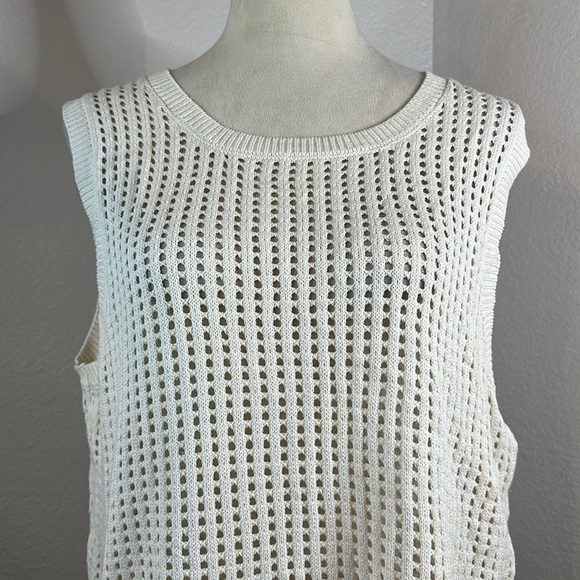 Vince Camuto Cream Open Knit Sweater Tank Size X-Large NWOT - Picture 8 of 10